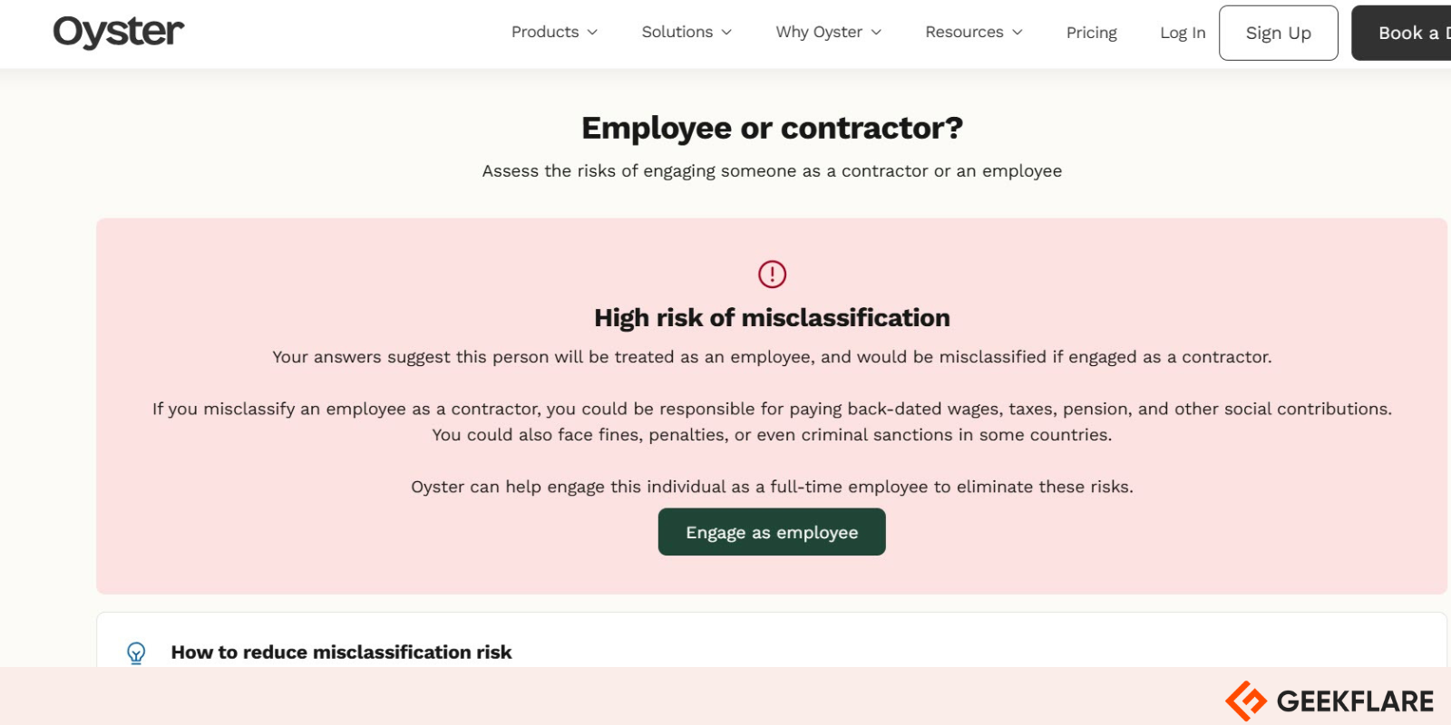 oyster contractor or employee calculator